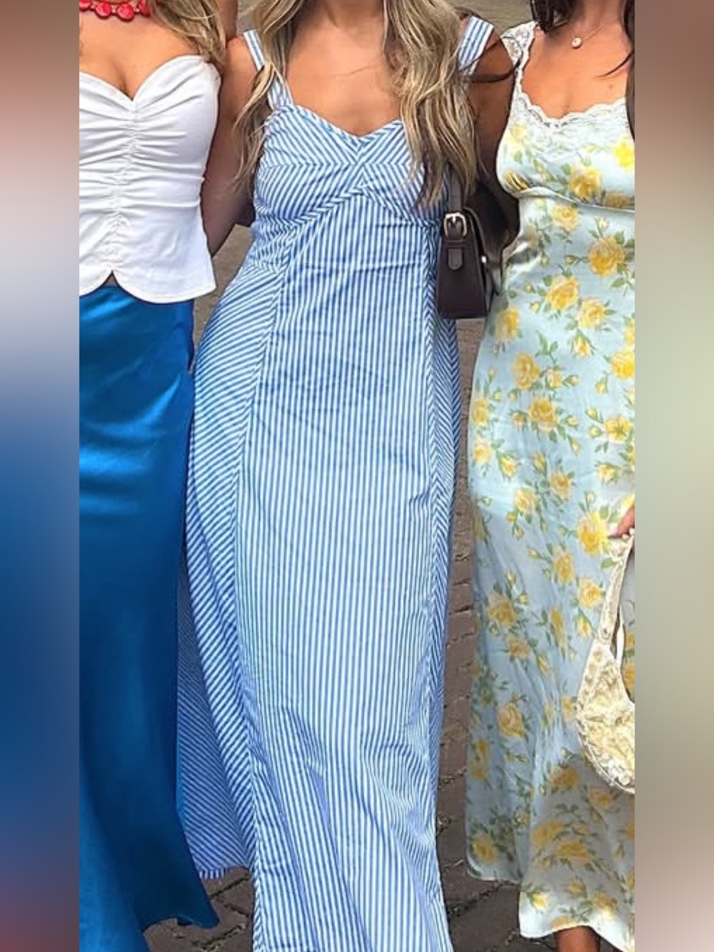 Jessica Simpson Light Blue and White Smocked Tank Top